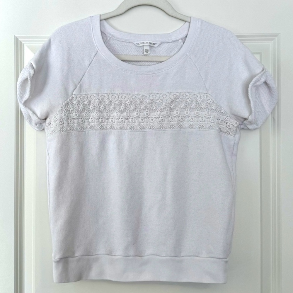 Victoria's Secret White Lace Detail Top